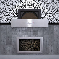 Milano fired oven enclosed within a decorated wall.
