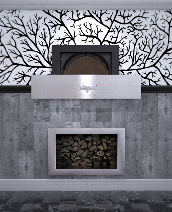 Milano fired oven enclosed within a decorated wall.