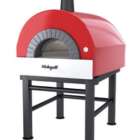 Roma fired oven with a red finish.