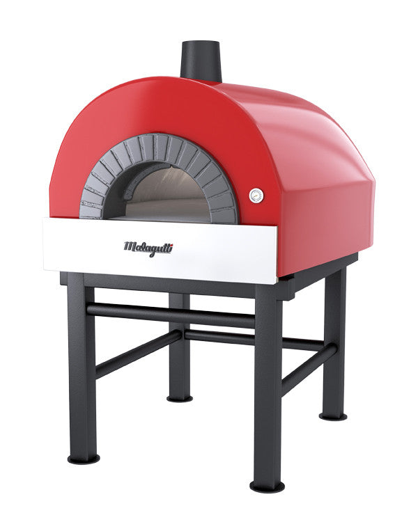 Roma fired oven with a red finish.
